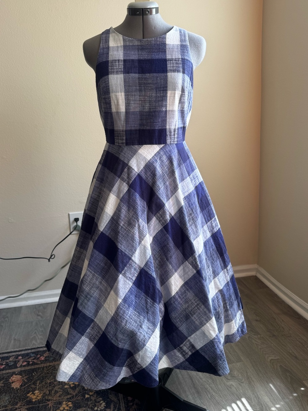 Eliza J size 6 cotton gingham dress